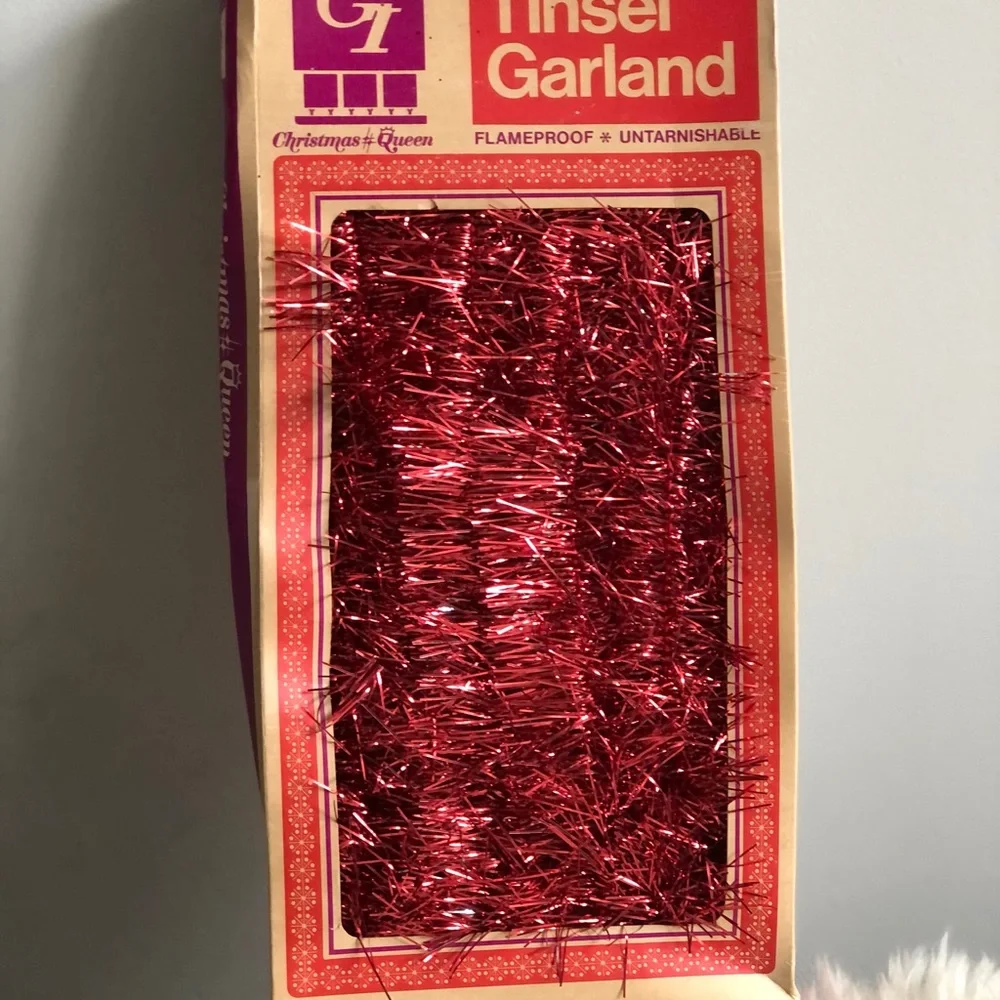 Vintage Super Drape Tinsel Garland Flameproof Tarnish Proof 25FT x2